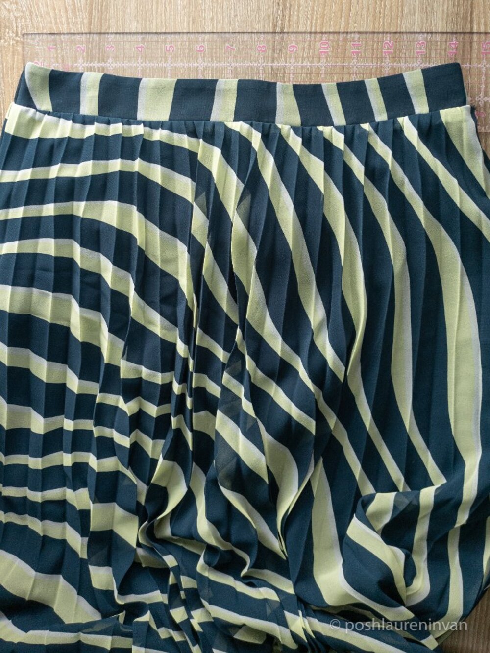 Marks & Spencer Tall M&S Collection Striped Pleated Midi Skirt NWT 8 - Picture 6 of 16